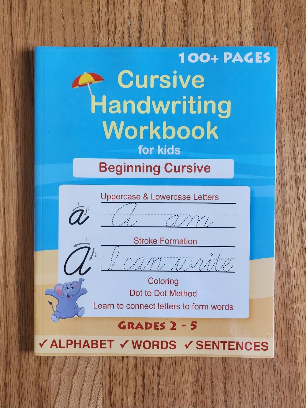 Cursive Handwriting Workbook for Kids Educational Paperback Book Grades 2 - 5